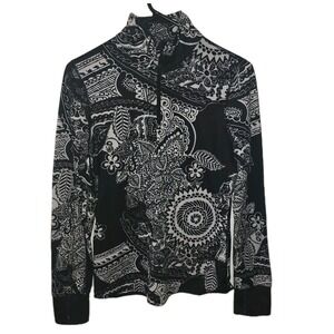 Athleta Half Zip Pull Over Long Sleeve Running Active Top Medium Mandela Paisley